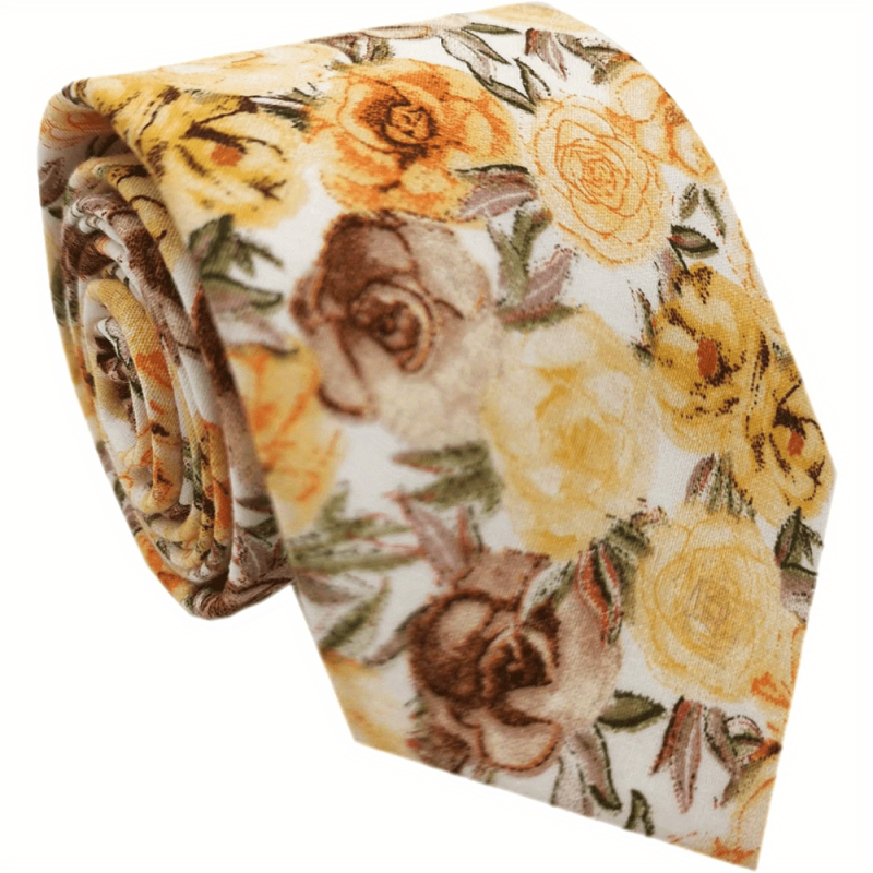 Men's Floral Neck Tie For Weddings Groom Groomsmen Dances