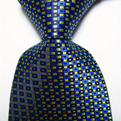 Men's Plaid Dot Jacquard Woven Tie And Rose Red Jacquard Woven Men's Tie Necktie