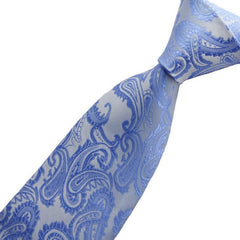 Men's Jacquard Print Turquoise Floral Tie