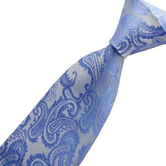 Men's Jacquard Print Turquoise Floral Tie