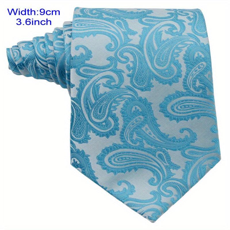 Men's Jacquard Print Turquoise Floral Tie