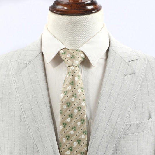 Multicolor Polyester Floral Striped Tie for Men