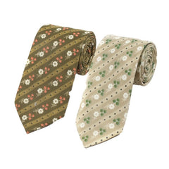 Multicolor Polyester Floral Striped Tie for Men