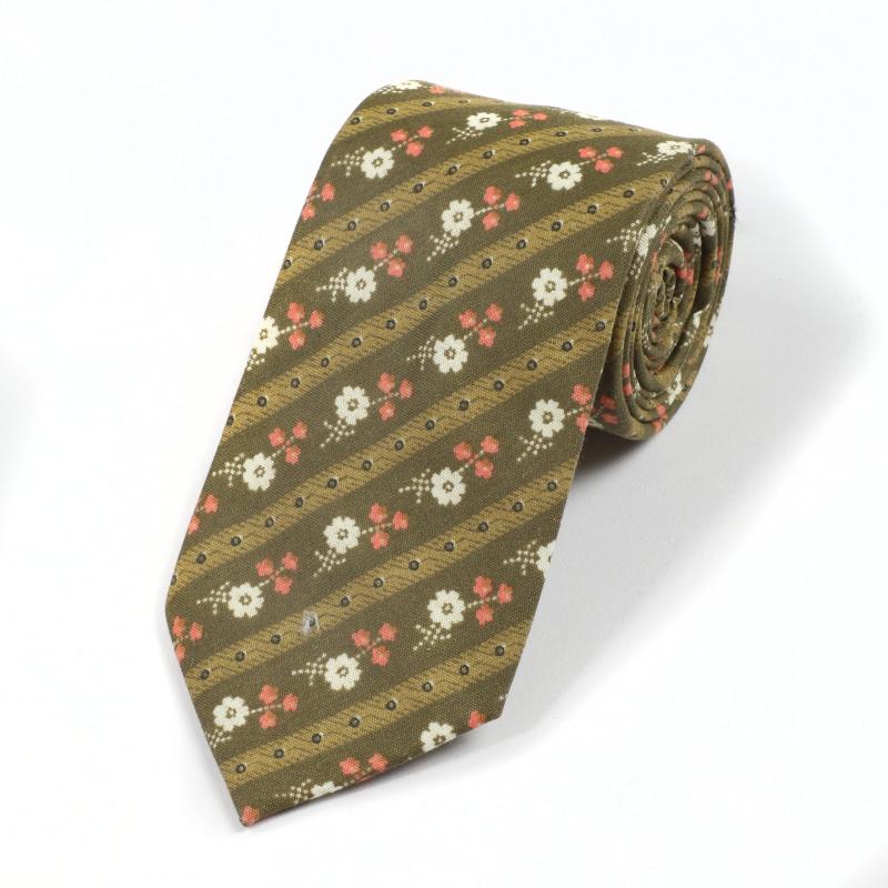 Multicolor Polyester Floral Striped Tie for Men