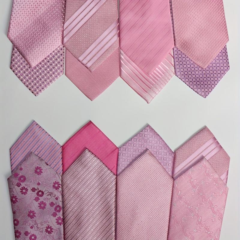 3pcs Random Men's Pink Tie Accessories For Him
