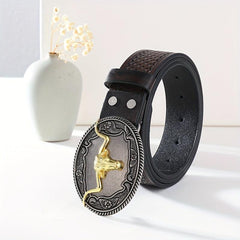 Embossed Leather Belt Retro Casual Belt For Men