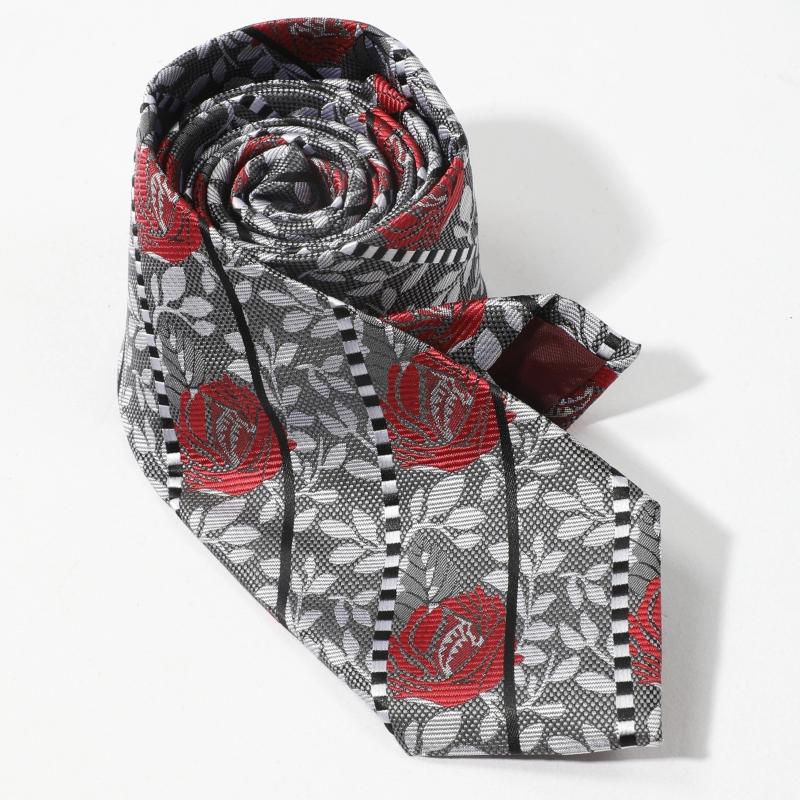 Men's Striped Rose Flower Party Necktie