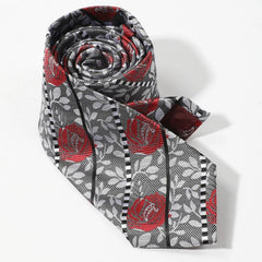 Men's Striped Rose Flower Party Necktie