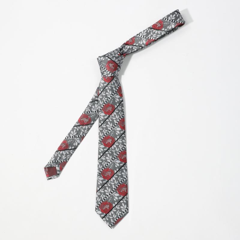 Men's Striped Rose Flower Party Necktie
