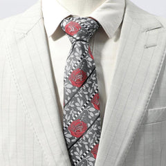 Men's Striped Rose Flower Party Necktie