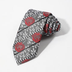 Men's Striped Rose Flower Party Necktie