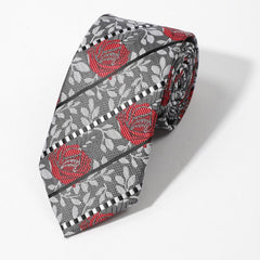 Men's Striped Rose Flower Party Necktie