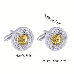 Artificial Diamond Crystal Cufflinks French Cuff