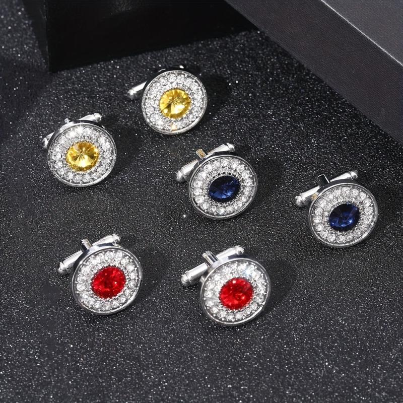 Artificial Diamond Crystal Cufflinks French Cuff