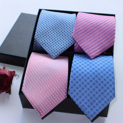 4pcs High Needle Men's Tie Set Multiple Styles 8cm