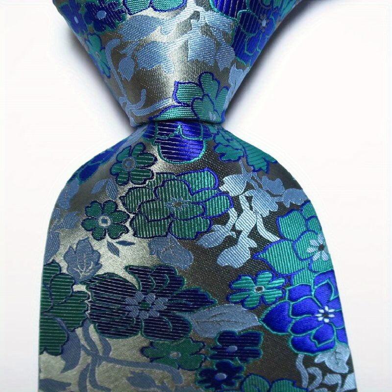 1pc Men's Printed Flower Tie Pink Red Classic Business Wedding Party