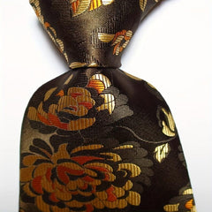 1pc Men's Printed Flower Tie Pink Red Classic Business Wedding Party