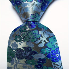 1pc Men's Printed Flower Tie Pink Red Classic Business Wedding Party