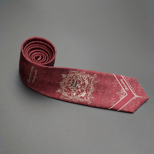 Vintage Pattern Men's Tie Dark Print Hand Beaten Ties