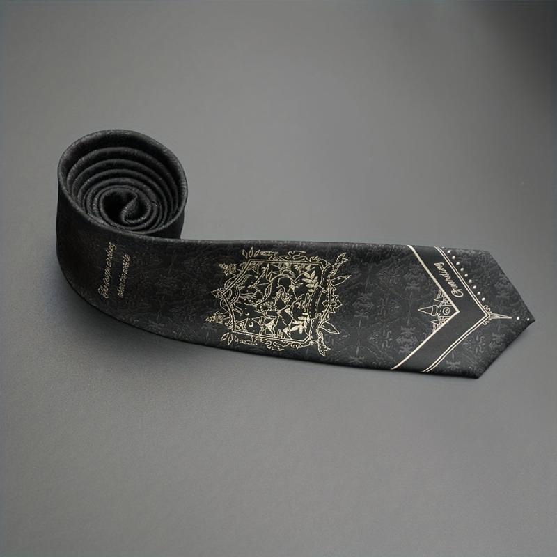 Vintage Pattern Men's Tie Dark Print Hand Beaten Ties