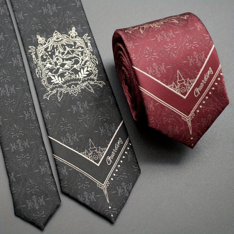 Vintage Pattern Men's Tie Dark Print Hand Beaten Ties