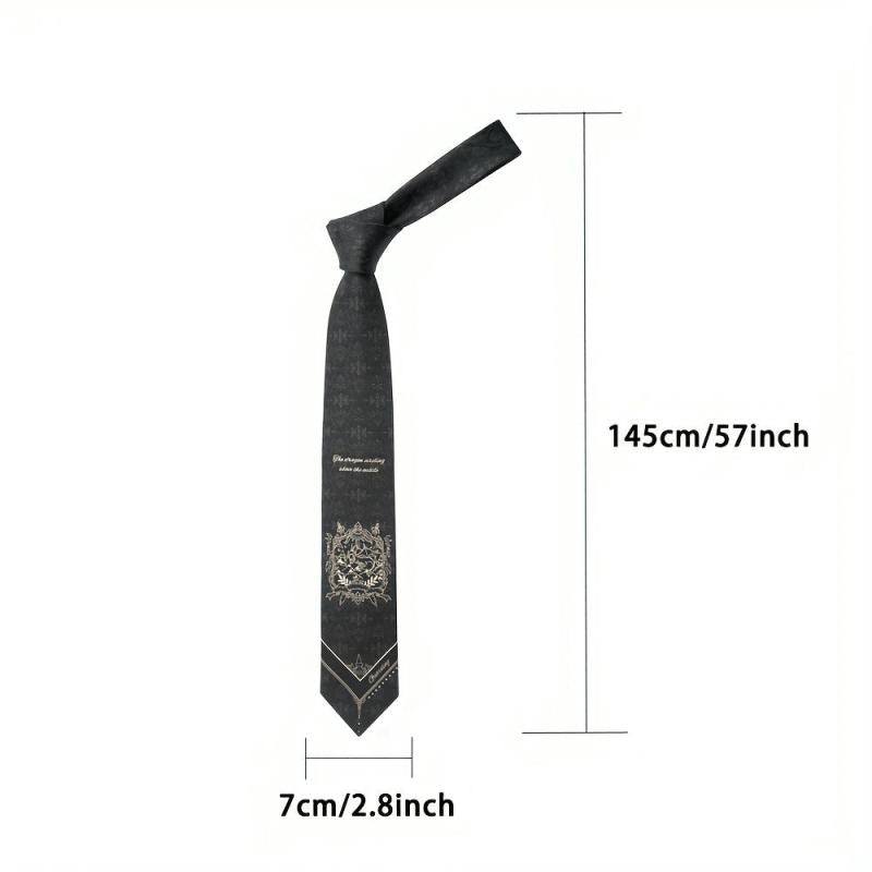 Vintage Pattern Men's Tie Dark Print Hand Beaten Ties