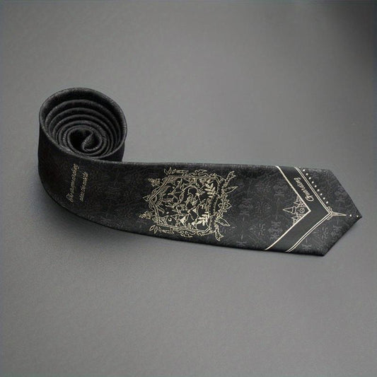 Vintage Pattern Men's Tie Dark Print Hand Beaten Ties