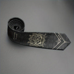 Vintage Pattern Men's Tie Dark Print Hand Beaten Ties