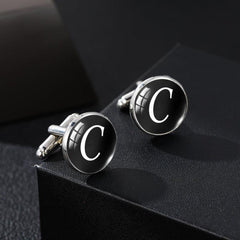 Men's Silver Letter C Cufflinks for Gentlemen's Shirt Wedding