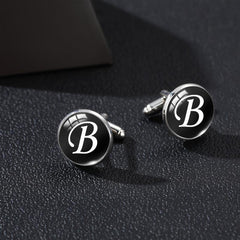 Men's Silver Letter C Cufflinks for Gentlemen's Shirt Wedding