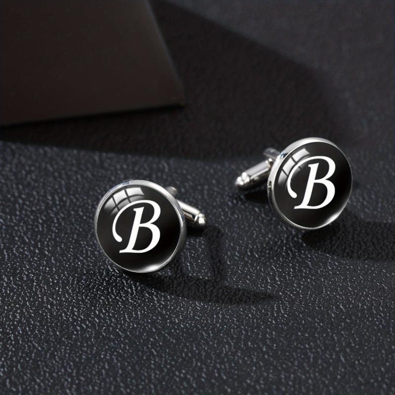 Men's Silver Letter C Cufflinks for Gentlemen's Shirt Wedding