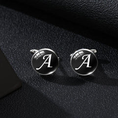 Men's Silver Letter C Cufflinks for Gentlemen's Shirt Wedding
