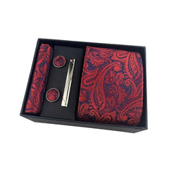Men's Paisley Casual Tie Set with Accessories