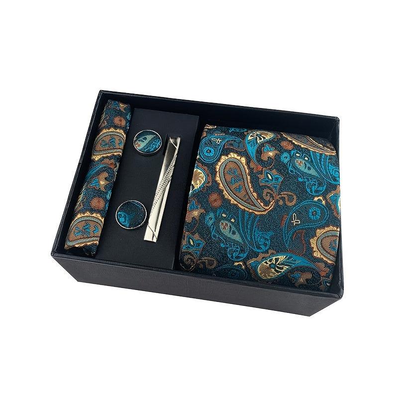 Men's Paisley Casual Tie Set with Accessories