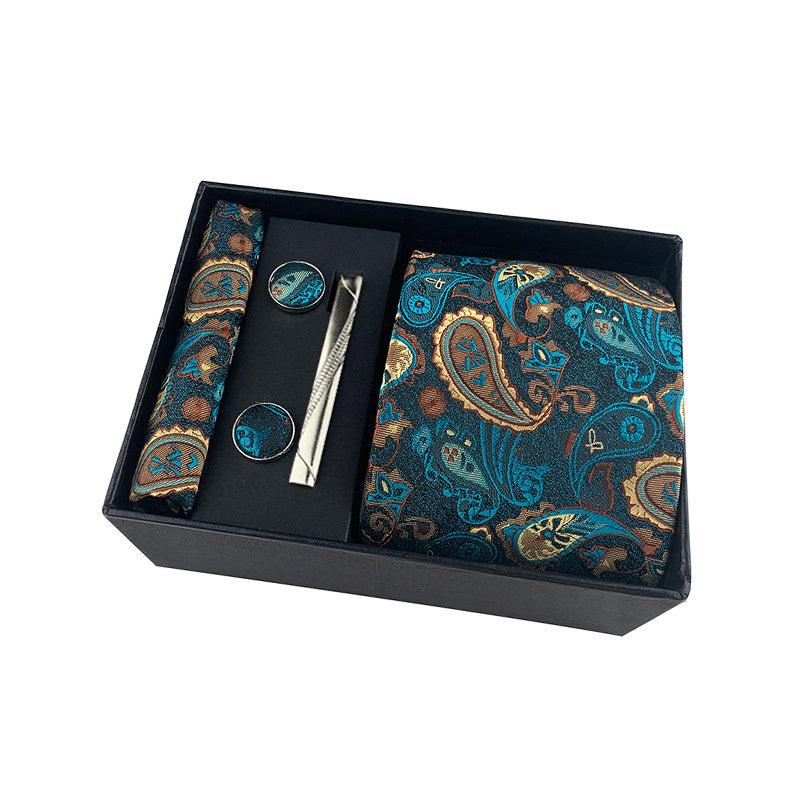 Men's Paisley Casual Tie Set with Accessories