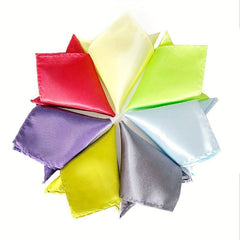26-Piece Men's Solid Satin Pocket Square Handkerchief Set For Wedding Party