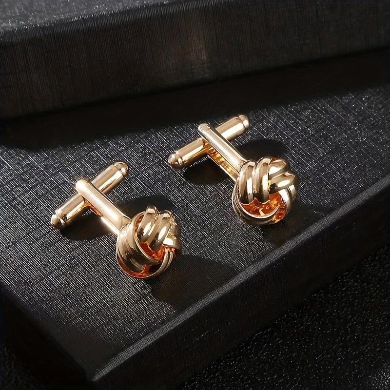 Fried Dough Twists Cufflinks Sleeve Nails for Men's Shirts