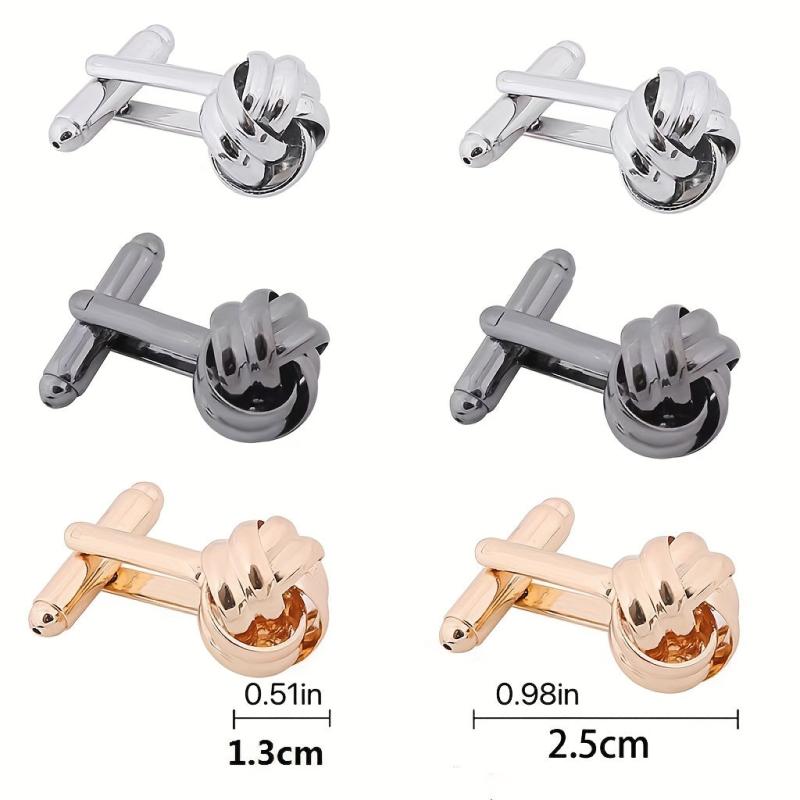 Fried Dough Twists Cufflinks Sleeve Nails for Men's Shirts