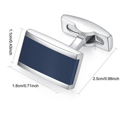 2pcs Enamel Cufflinks Set, Stylish Men's Accessories