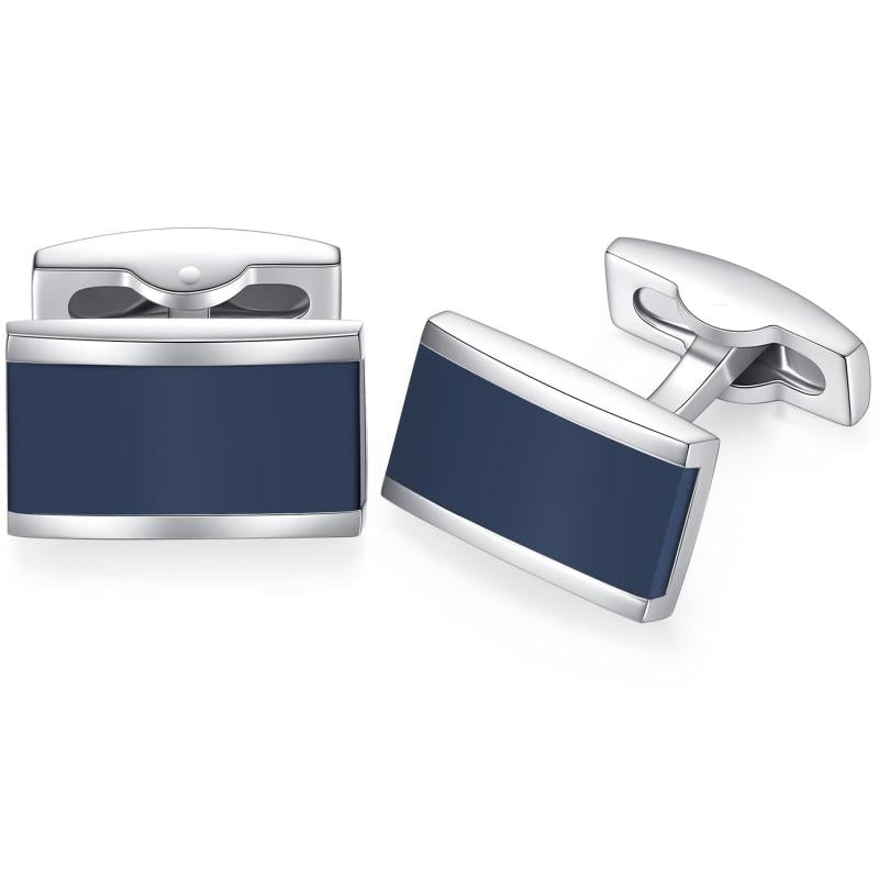 2pcs Enamel Cufflinks Set, Stylish Men's Accessories