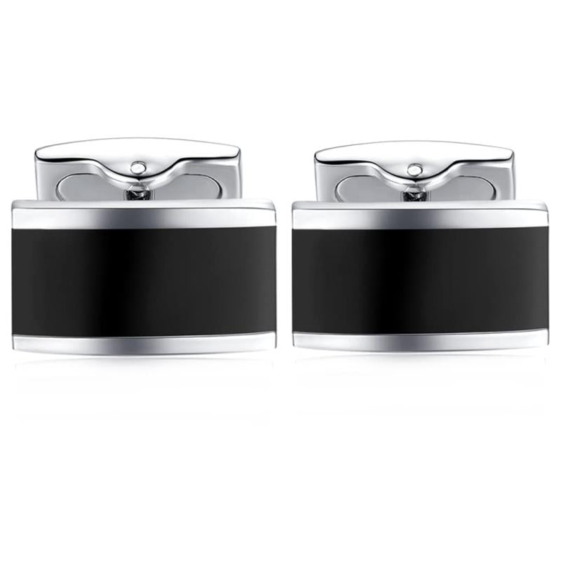 2pcs Enamel Cufflinks Set, Stylish Men's Accessories