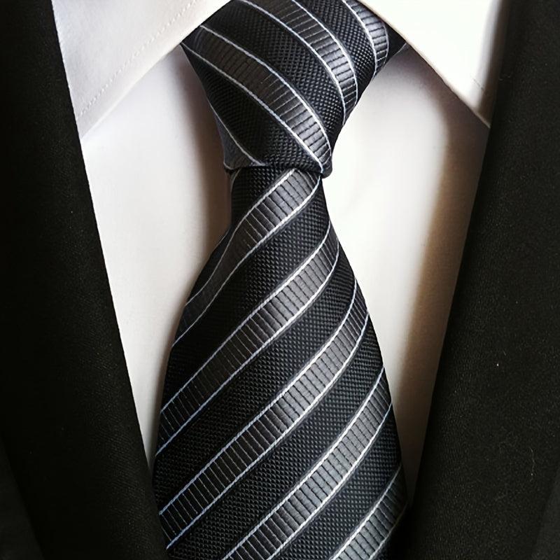 Striped Men's Formal Necktie for Office Business Party