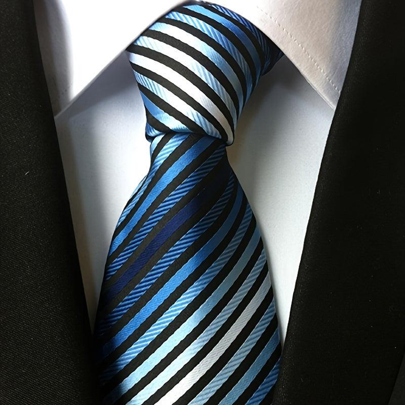 Striped Men's Formal Necktie for Office Business Party