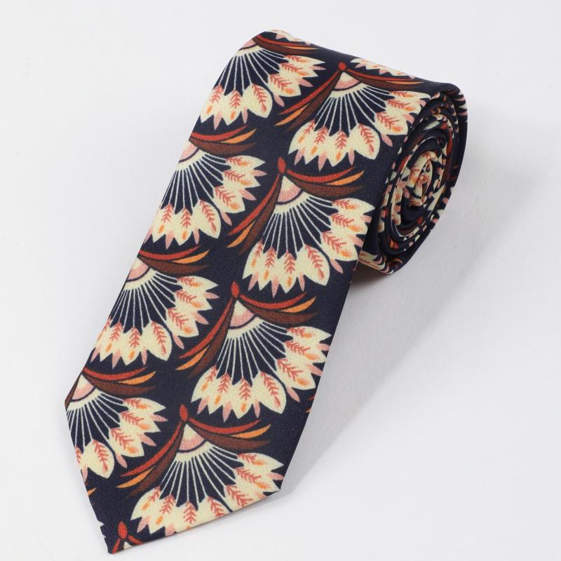 Multicolor Feather Shell Pattern Tie For Men