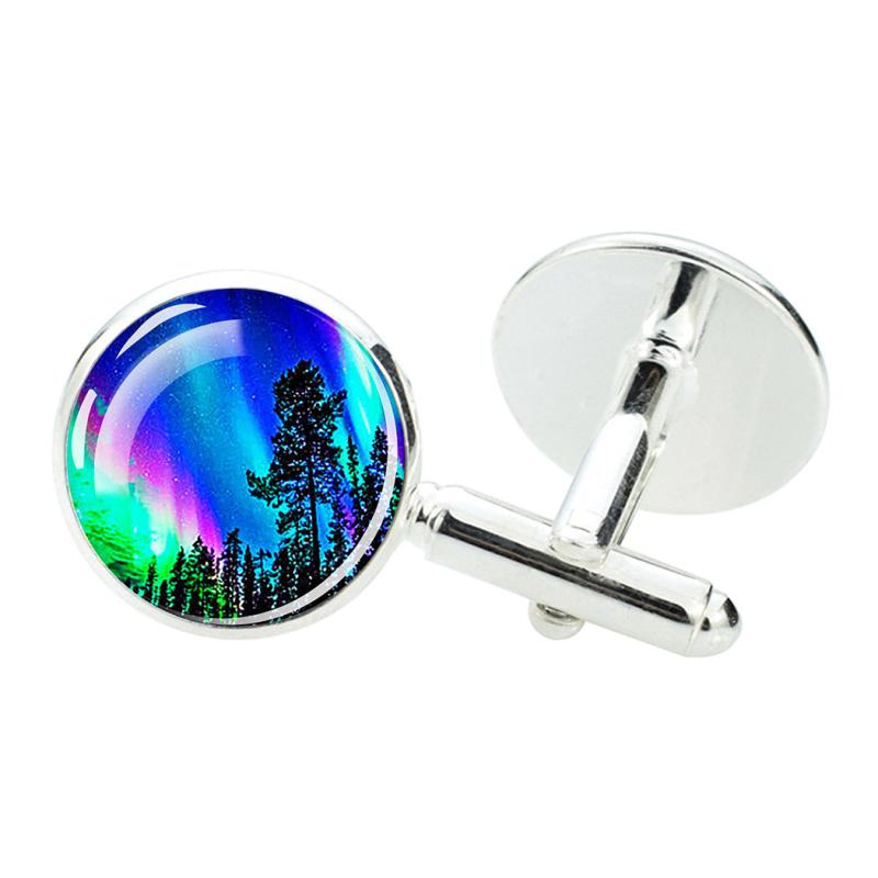 Northern Light Cufflinks, Men's Astronomy Enthusiast Gift