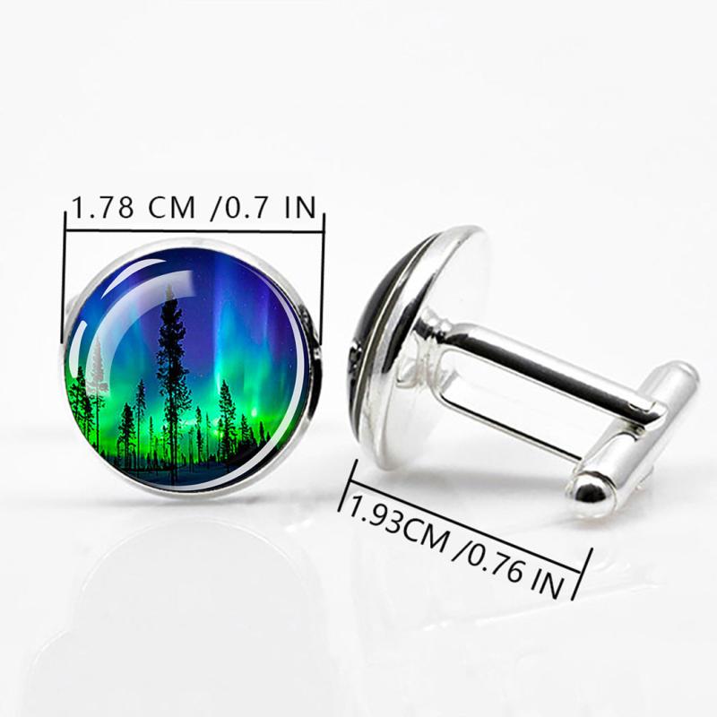 Northern Light Cufflinks, Men's Astronomy Enthusiast Gift