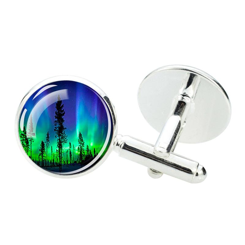 Northern Light Cufflinks, Men's Astronomy Enthusiast Gift