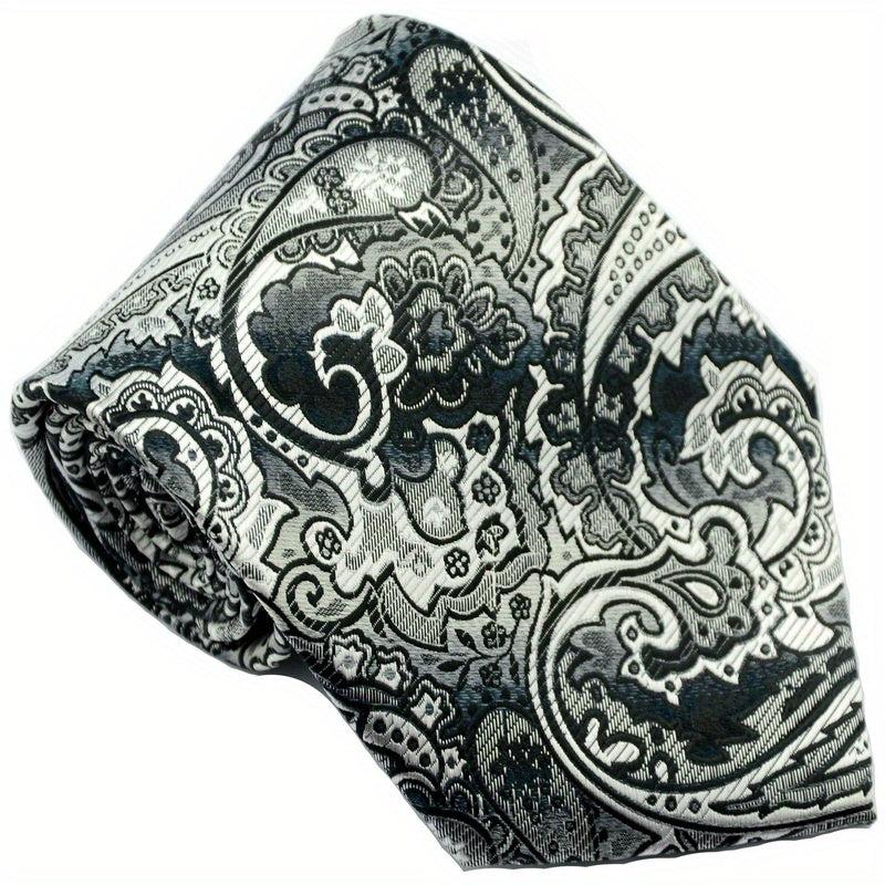 Men's Golden Floral Necktie Classic Print 9.4 cm