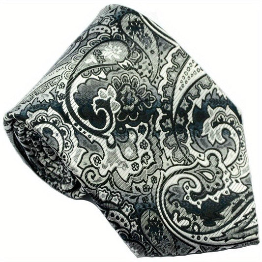 Men's Golden Floral Necktie Classic Print 9.4 cm