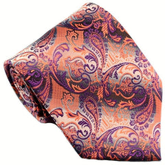 Men's Golden Floral Necktie Classic Print 9.4 cm